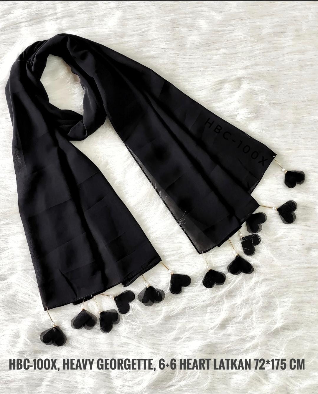 Plain Black Viscose Scarf