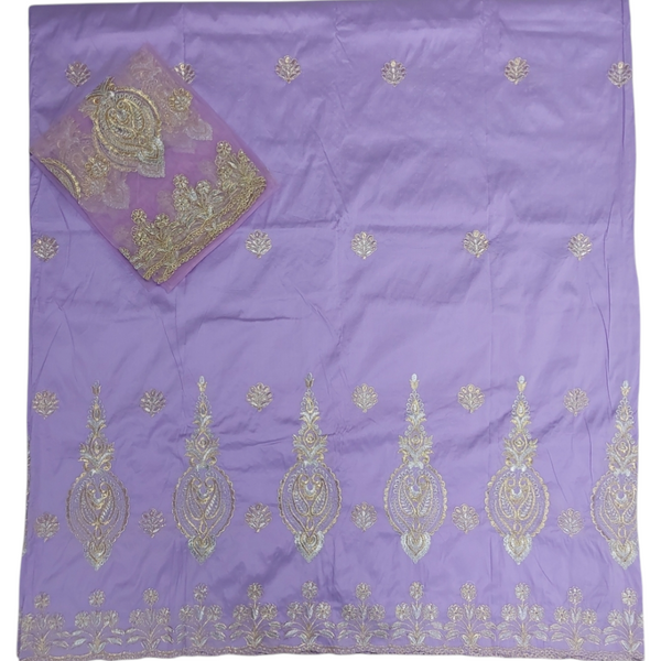 Best Quality Wrapper With Silver And Gold Thread Embroidery Design George Fabric