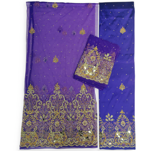 Second Gold Design on Purple Background Medium George Wrapper