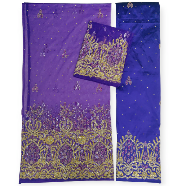 Gold Design on Purple Background Medium George Wrapper