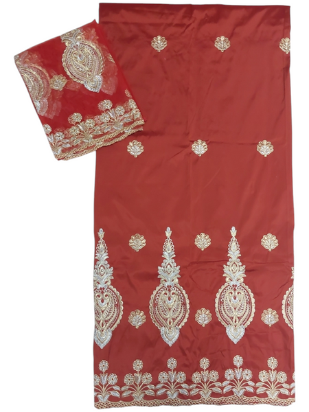 Best Quality Wrapper With Silver And Gold Thread Embroidery Design George Fabric