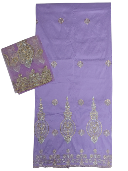 Best Quality Wrapper With Silver And Gold Thread Embroidery Design George Fabric