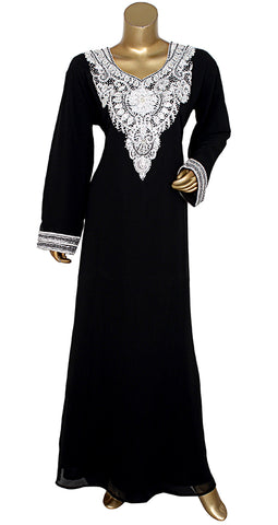 Chiffon kaftan with pearl work